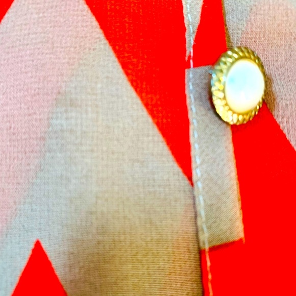 Womens Sheer Orange Blouse Sz Small, Excellent , Buttons Brand , Washable - Picture 5 of 5